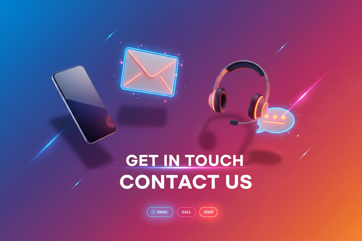 Create a Contact us image make it modern and professional but colors must pop 